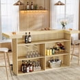 thumbnail image 3 of 4-Tier Bar Table, 70.9-Inch Large Modern Home Bar Cabinet with Wine Glass Holder and Black Footrest, 3 of 8