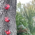thumbnail image 3 of Things2Die4 85-inch Metal Rain Chain - 7 Red Cardinal Birds - Weighted Bell - Brown Finish - Bright Red - Size 85 inch, 3 of 12
