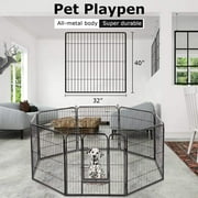 BestPet Dog Playpen Pet Dog Fence 40Height 8 Panels Metal Dog Pen