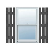 12"W x 73"H Lifetime Vinyl, TailorMade Three Board Spaced (3 Batten), Board-n-Batten Shutters, Tuxedo Grey