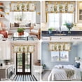 thumbnail image 5 of Sunflowers Farmhouse Short Window Curtain Valances, Spring Gnomes Hydrangea Daisy Botanical Beige Rod Pocket Kitchen Valances for Living Room Bedroom Bathroom Cafe 42" x 12", 5 of 8