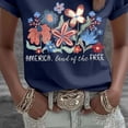 thumbnail image 5 of Goodtrade8 Women's American T Shirts Summer Short Sleeve Pullover July 4th Graphic , Red White and Blue Independence Day Crew Neck Fashion Tops for Junior Red White and Blue, 5 of 5