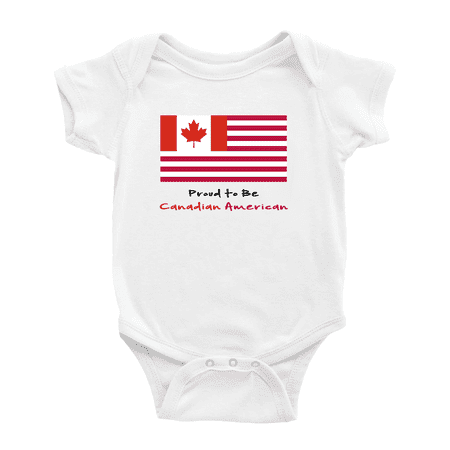 

Proud to Be Canadian American Flag Baby Romper Bodysuit (White 12-18 Months)
