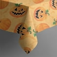 thumbnail image 5 of Halloween Pumpkin Duo Pattern Square Tablecloth,Waterproof Square Table Cover,Wipeable Spillproof Washable Table Cover for Home Kitchen Party Decor 42"X42"(107x107cm), 5 of 6