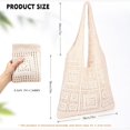 thumbnail image 3 of Omlopp Crochet Tote Bag for Women Cute Crochet Mesh Beach Tote Summer Vacation Aesthetic Boho Knit Bag for Women Shoulder（Beige）, 3 of 6