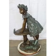 thumbnail image 5 of Nifao Elegant Girl Standing by a Frog on a Mushroom 31" x 20" x 43"H – Outdoor Bronze Fountain, Garden Water Feature, 31"L x 20"W x 43"H, 5 of 11