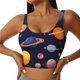 thumbnail image 1 of Balery Space Planet Sujetadores deportivos con espalda cruzada para mujer, acolchados, sin costuras, de alto impacto, ideales para yoga, gimnasio, entrenamiento y fitness.-Small, 1 of 7