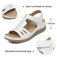thumbnail image 3 of SHIBEVER Sandals for Women Summer Ankle Strap Bohemia Wedge Sandal Comfortable Dressy Open Toe Ladies White Platform Outdoor Shoe, 3 of 5