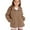Khaki, variant on YunPes Cozy Fuzzy Jacket for Girls Lapel Zip Up Winter Warm Outerwear with Pockets Teen Outdoor Windproof Fleece Coat