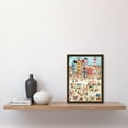 thumbnail image 2 of Day At The Seaside Abstract Folk Art Artwork Framed Wall Art Print A4, 2 of 4
