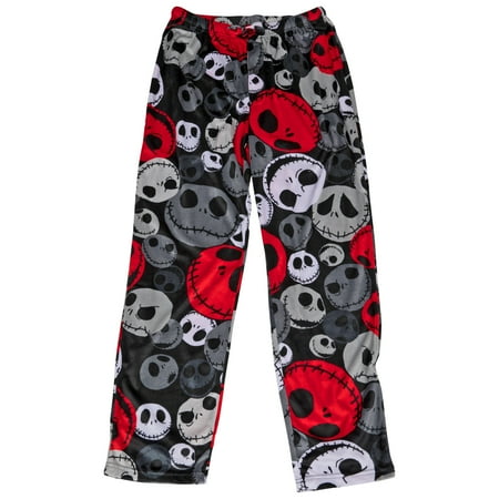 Nightmare Before Christmas Jack Faces Sueded Fleece Sleep Pants-Medium (32-34)