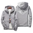thumbnail image 3 of Chaqueta Bomber con capucha y cremallera para hombre, último estampado de patrón Mini Cooper, cortavientos informal Xipper, coche de moda, primavera y otoño, 3 of 5