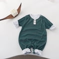 thumbnail image 2 of PEASKJP Long Sleeve Romper Baby Boy Newborn Infant Baby Boy Fall Winter Outfit Boy Baby Clothes Boy Oversized Romper Shirts Long Sleeve Onesie Green,6-9 Months, 2 of 4