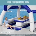 thumbnail image 4 of Jocisland Inflatable Floating Dock, 16.4x10x7.2 FT Water & Land Inflatable Platform with Canopy, Built-in Table, Water-Level Seating, Ladder, 4 of 9