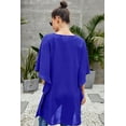 thumbnail image 3 of POGLIP Women's Blue Chic High Low Kimono Top, 3 of 6