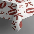thumbnail image 3 of Football and Ribbon Shapes Pattern Rectangle Tablecloth 60"x84",Waterproof Polyester Rectangle Table Cloth, Wipeable Spillproof Polyester Tablecloth for Dining, Camping, Indoor and Outdoor, 3 of 5