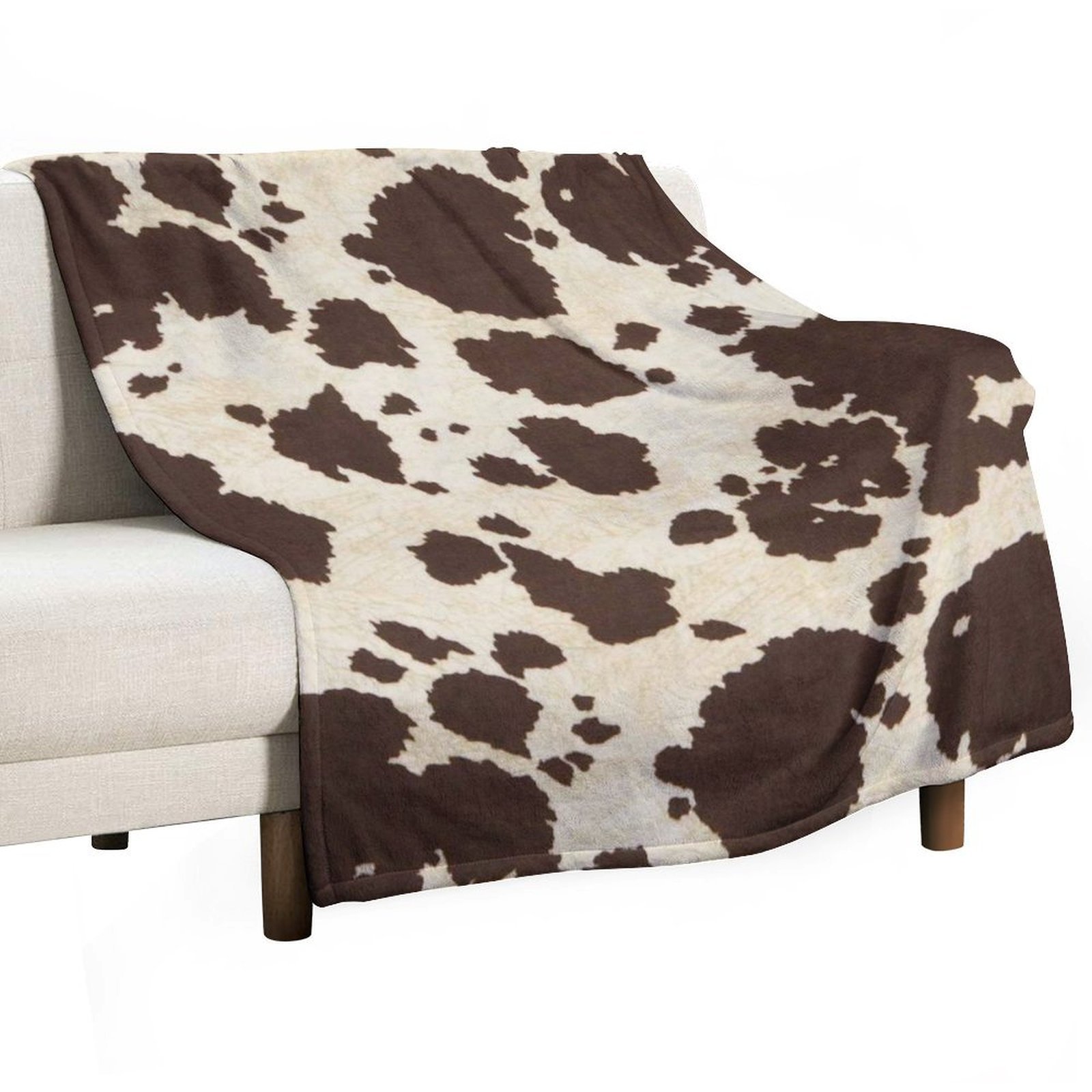 Brown and White Cow Print The Full Collection of Flannel Blanket Lightweight Cozy Bed Blankets Soft Throw Blanket Fit Couch Sofa for Kids Adults 60"×80"