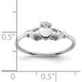 thumbnail image 5 of Sterling Silver Rhodium-Plated Claddagh Ring (Size 6) Made In China qr6905-6, 5 of 5