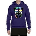 thumbnail image 2 of Wild Bobby, Colorful Pug DJ, Pop Culture, Unisex Graphic Hoodie Sweatshirt, Purple, XX-Large, 2 of 4