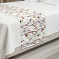 thumbnail image 2 of Autumn Bed Runner, Watercolor Birds on a Tree with Yellow Leaves During Fall Season, Decorative Accent Bedding Scarf for Hotels Homes and Guestrooms, Queen, Dark Peach and Multicolor, by Ambesonne, 2 of 2
