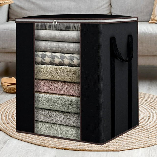 Fiudx Bolsa para La Colada, Extragrande, Tela No Tejida Resistente, Cremalleras Reforzadas, Organizador Multiusos, para Dormitorio, Sala de Estar, 60 X 50 X 40 Cm