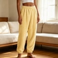 thumbnail image 2 of Timegard Winter Fuzzy Pajamas Pants for Women High Waist Elastic Bottom Sleepwear Casual Warm Comfy Trousers, 2 of 8