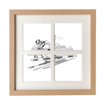 thumbnail image 1 of Winter Sport Skiing Black Illustration Frame Wall Tabletop Display 4 Openings Picture, 1 of 3