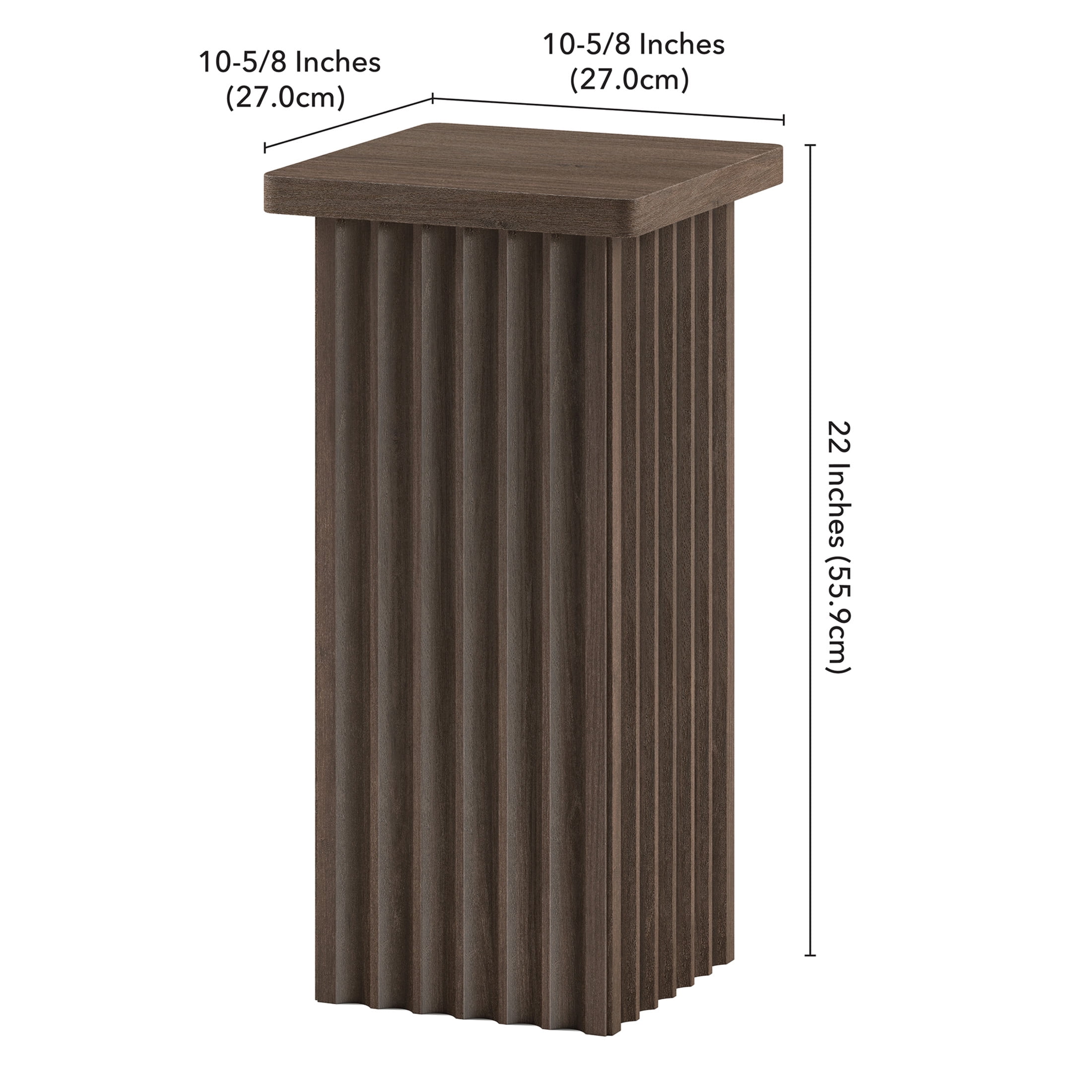 Evelyn&Zoe Modern/Contemporary 10.75" Wide Brown Oak Side Table