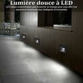 thumbnail image 5 of Luz de pared empotrable LED de 3W, luces de escalera impermeables IP65 de color blanco frío, luces de escalón, aluminio, iluminación decorativa para interiores y exteriores, carcasa negra, 5 of 5