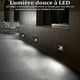 thumbnail image 5 of Luz de pared empotrable LED de 3W, luces de escalera impermeables IP65 de color blanco frío, luces de escalón, aluminio, iluminación decorativa para interiores y exteriores, carcasa negra, 5 of 5