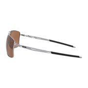 Oakley Sunglasses for Men - OO4124 Gauge 8 Rectangular Polarized Sunglasses with Oakley PRIZM Lenses - Polished Chrome/PRIZM Tungsten Polarized - Size 62