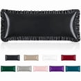 thumbnail image 1 of Chenchen Ruffle Satin Body Pillow Cover, Silky Satin Body Pillowcase with Envelope Closure, Luxury & Ultra Soft Long Pillow Cases for Hair and Skin, Ruffled Long Pillow Shams (Black), 1 of 1