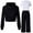 1Black18, variant on XAOFW Girls 2 Piece Hooded Tracksuit Soft Comfy Athletic Outfit With Long Sleeve Top And Pants For Play And Casual Wear