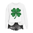 thumbnail image 3 of Craaazy Women's St Patricks Day Sweatshirts Casual Loose Round Neck Long Sleeve Tops with Comfy Shamrock Prints, 3 of 4