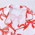 thumbnail image 5 of Pajamas for Women Elegant Valentines Sets Bow Printed Long Sleeve Top and Pants Soft Sleepwear, 5 of 6