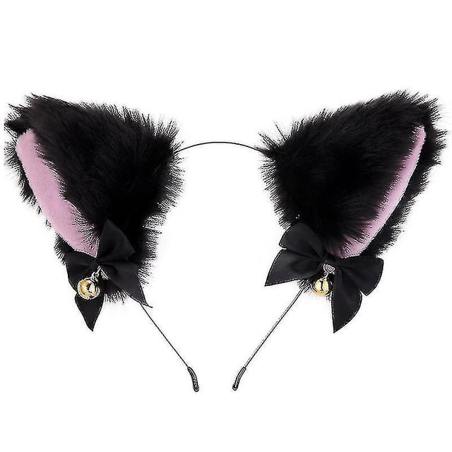 Diadema con orejas de piel hecha a mano, accesorios para disfraces de fiesta de Navidad y Halloween