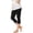 Black, variant on Girls Lace Trim Capri Leggings Stretchy Yoga Pants Elastic High Waisted Joggers Kids Athletic Running Dance Sweatpants Blue 3 Years