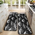thumbnail image 4 of Kitchen Rugs Sets Of 2,Black Dinosaurs Skeleton Text Pattern Anti Fatigue Kitchen Mat Rugs Non Slip Washable,Decorative Kitchen Floor Mats for Kitchen,Sink,Laundry,17"x47"+17"x47", 4 of 5