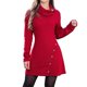 thumbnail image 1 of Vestidos de cadera con botones de cuello alto para mujer, moda de primavera, Color sólido, Diagonal, botonadura única, manga larga, ropa femenina, 1 of 6