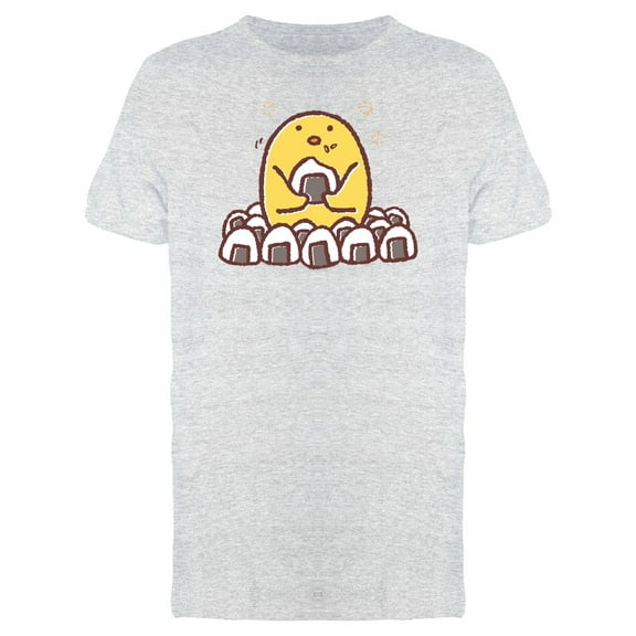 Chicken Eating Onigiris Cartoon Tee Men's -Image by Shutterstock
