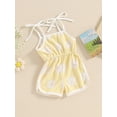 thumbnail image 3 of Suealasg Baby Girls Clothes Infant Summer Shorts Jumpsuit 6M 12M 18M 24M Tie-Up Spaghetti Straps Daisy Pattern Romper Overalls, 3 of 9
