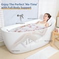 thumbnail image 2 of Luxury Bath Cushion, Full Body Bathtub Pillow with 160 Suction Cups, Bath Mat for Head and Neck Support, with Laundry Bag (White, 56.2" x 16.2"), 2 of 8