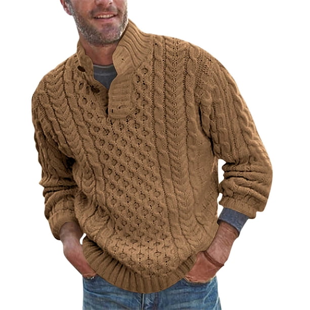 Gibobby Suéter cuello de tortuga hombre Suéter térmico de Cuello Alto para Hombre, Manga Larga, Cuello Alto(Caqui,M)
