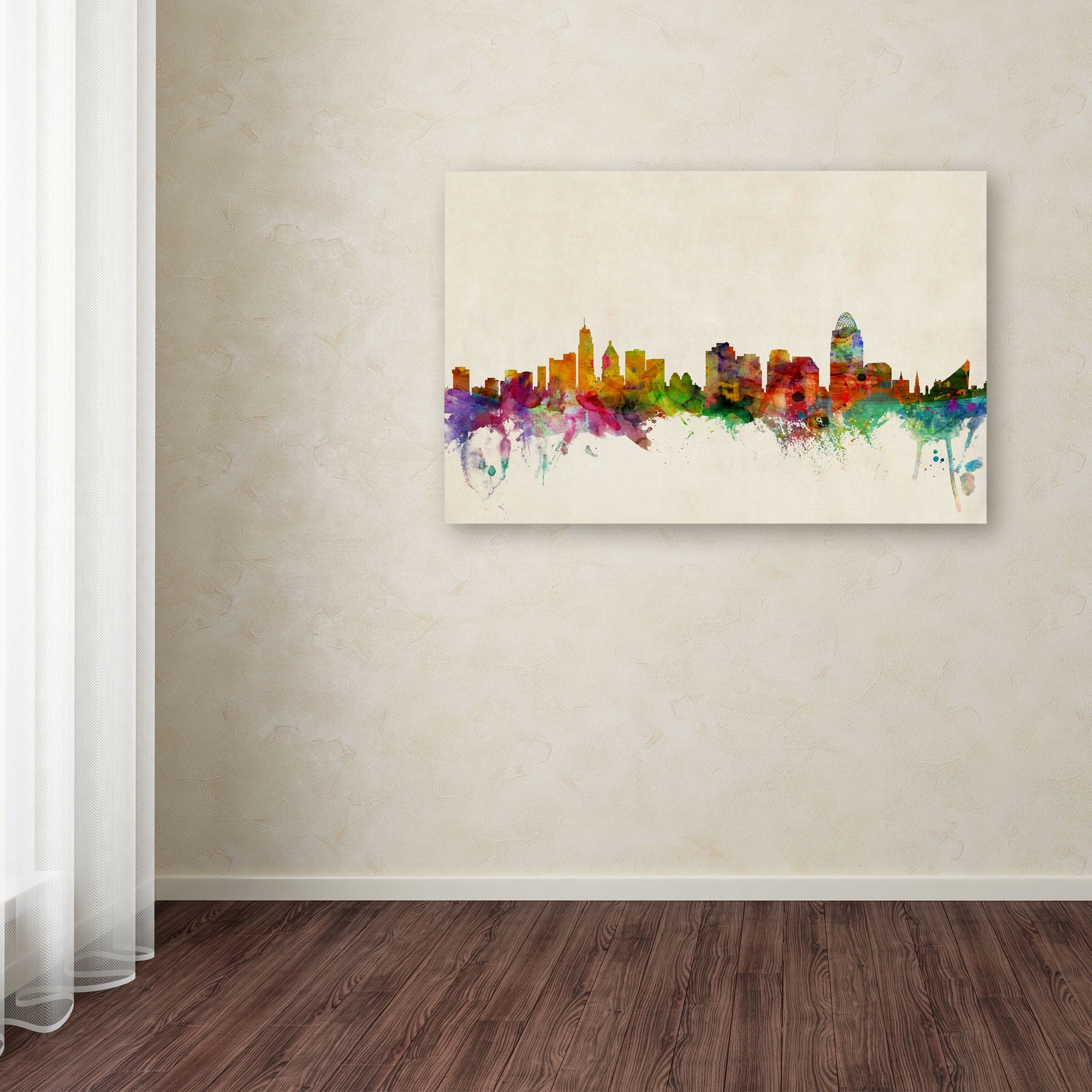 Trademark Fine Art "Cincinnati, Ohio" Canvas Art by Michael Tompsett