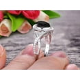 thumbnail image 5 of 10k White Gold 2 Carat Pear Shape Black Diamond Moissanite Engagement Rings With Diamonds Halo, 5 of 5