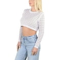 thumbnail image 6 of Socal Look Women's Cotton Crochet Sweater Long Sleeve Summer Casual Pullover Lavender Fog, Medium, 6 of 6