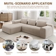 thumbnail image 4 of Indecor Home 105" Modular Sectional Sofa Couch, Upholstered 2-Piece Corduroy Sofa L-Shape Deep Seat Sofa Cloud Couch Chaise, Modern Minimalist Sleeper Sofa Set for Living Room, Office, Gray, 4 of 10