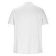 thumbnail image 5 of AHTJRT Men's Summer Beach Shirt Casual V-Neck Henley with Waffle Rib Texture Short Sleeve Basic Solid Top White M, 5 of 5