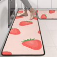 thumbnail image 2 of Kitchen Rugs Sets Of 2,Strawberry Plants Fruit Light Pink Pattern Anti Fatigue Kitchen Mat Rugs Non Slip Washable,Decorative Kitchen Floor Mats for Kitchen,Sink,Laundry,17"x47"+17"x47", 2 of 5