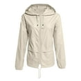 thumbnail image 6 of iHPH7 Windbreaker Jacket Women Packable Rain Jacket Womens Fall Jackets Outdoor Jacket Light Rain Jacket Women Hiking Rain Jacket Women Softshell Jacket Beige L, 6 of 9